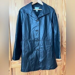NEW East 5th Genuine Leather Black Long Coat Jacket
